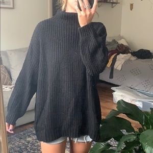 black mock neck sweater